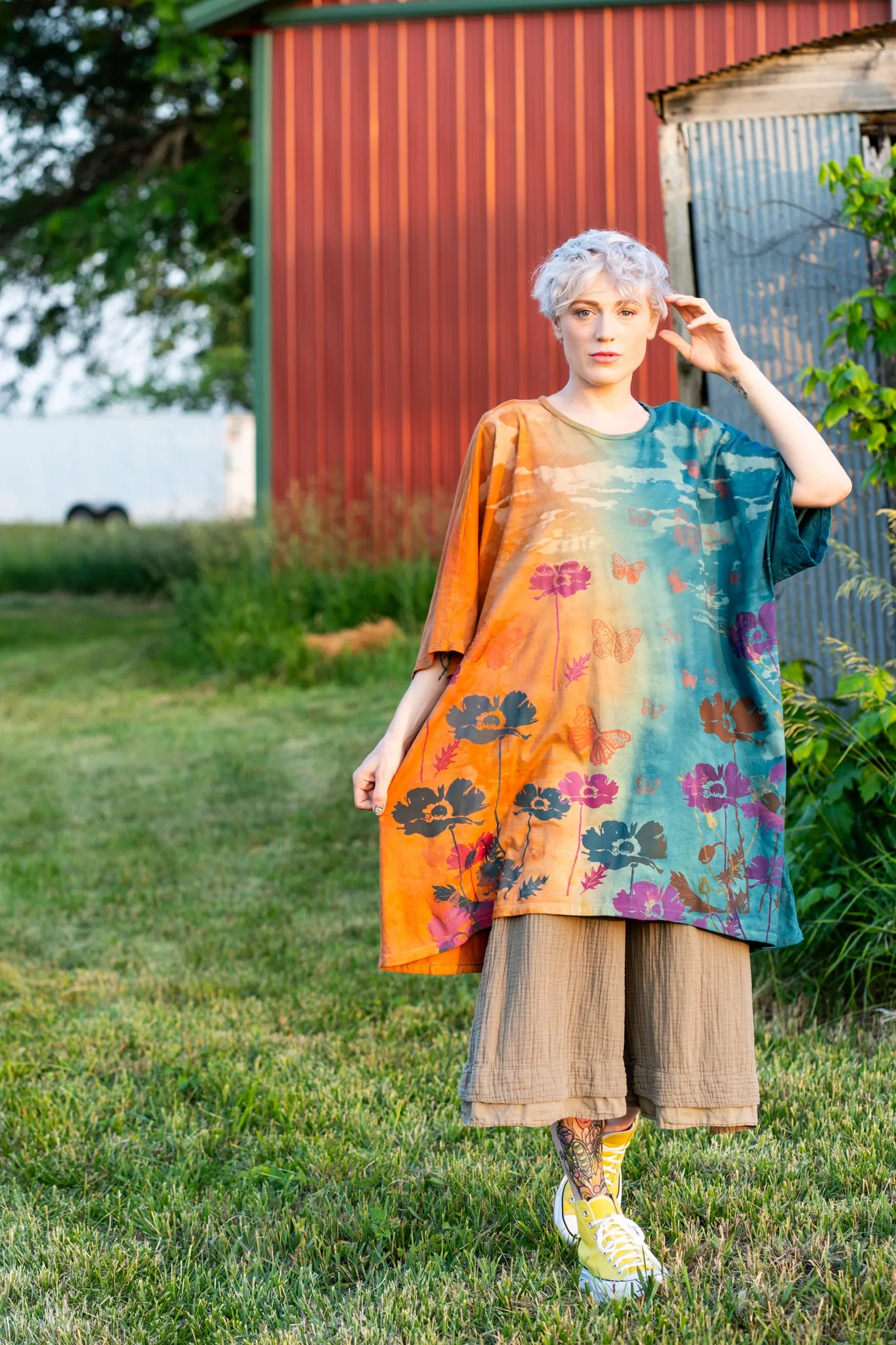 1255HD Art Tee Pumpkin Sage Teal-P