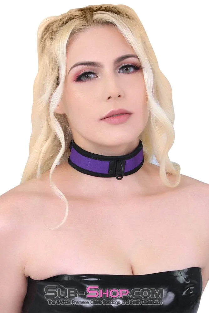 2602MQ      Purple Neoprene Lined Soft Bondage Play Collar - LAST CHANCE - Final Closeout!
