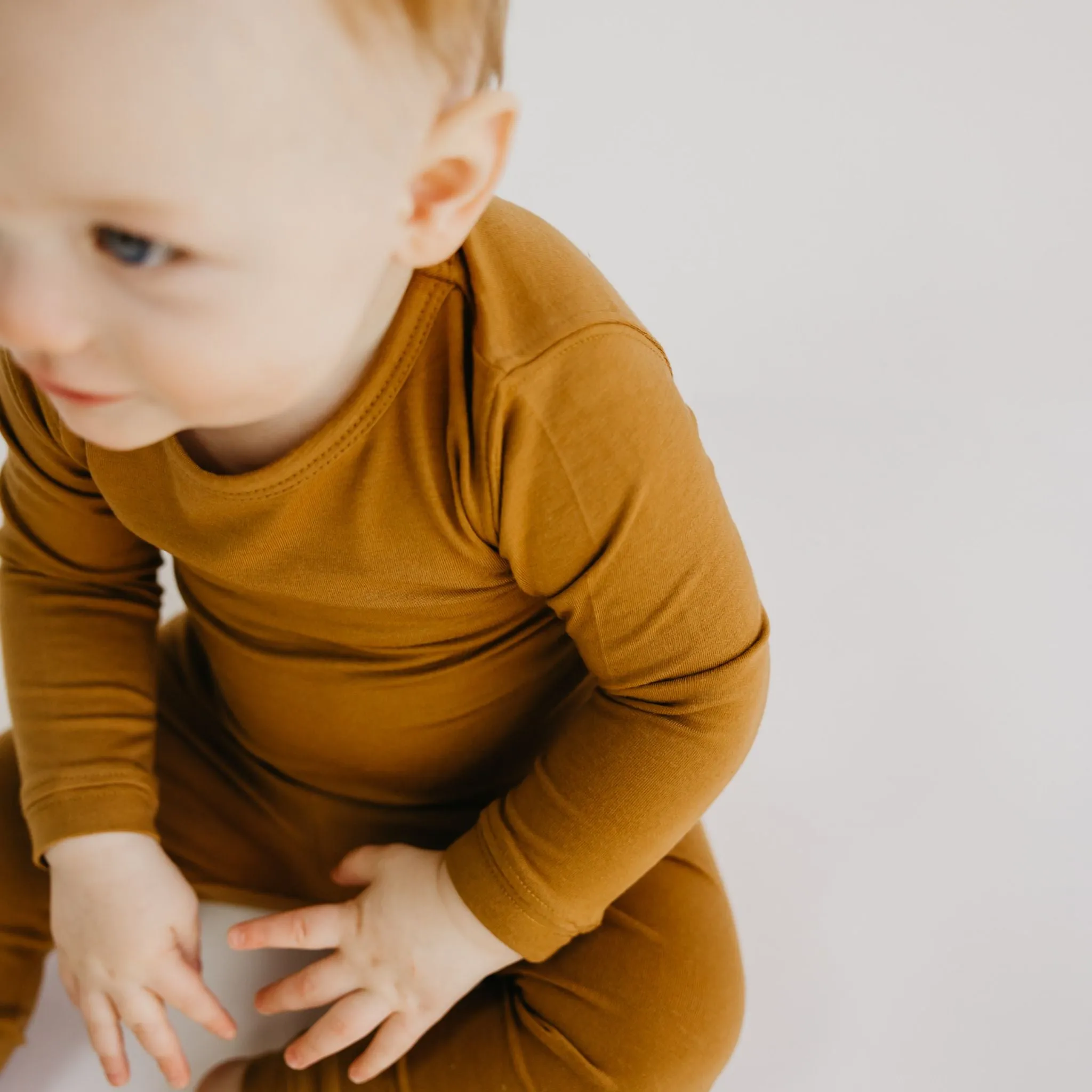 2pc Long Sleeve Pajama Set - Camel