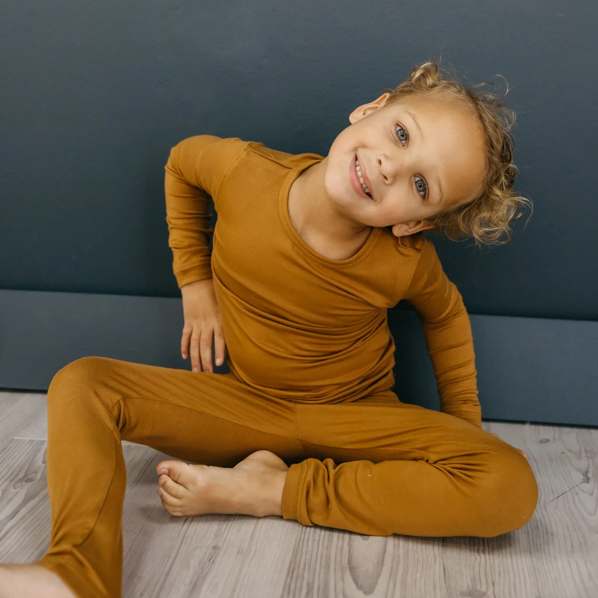 2pc Long Sleeve Pajama Set - Camel