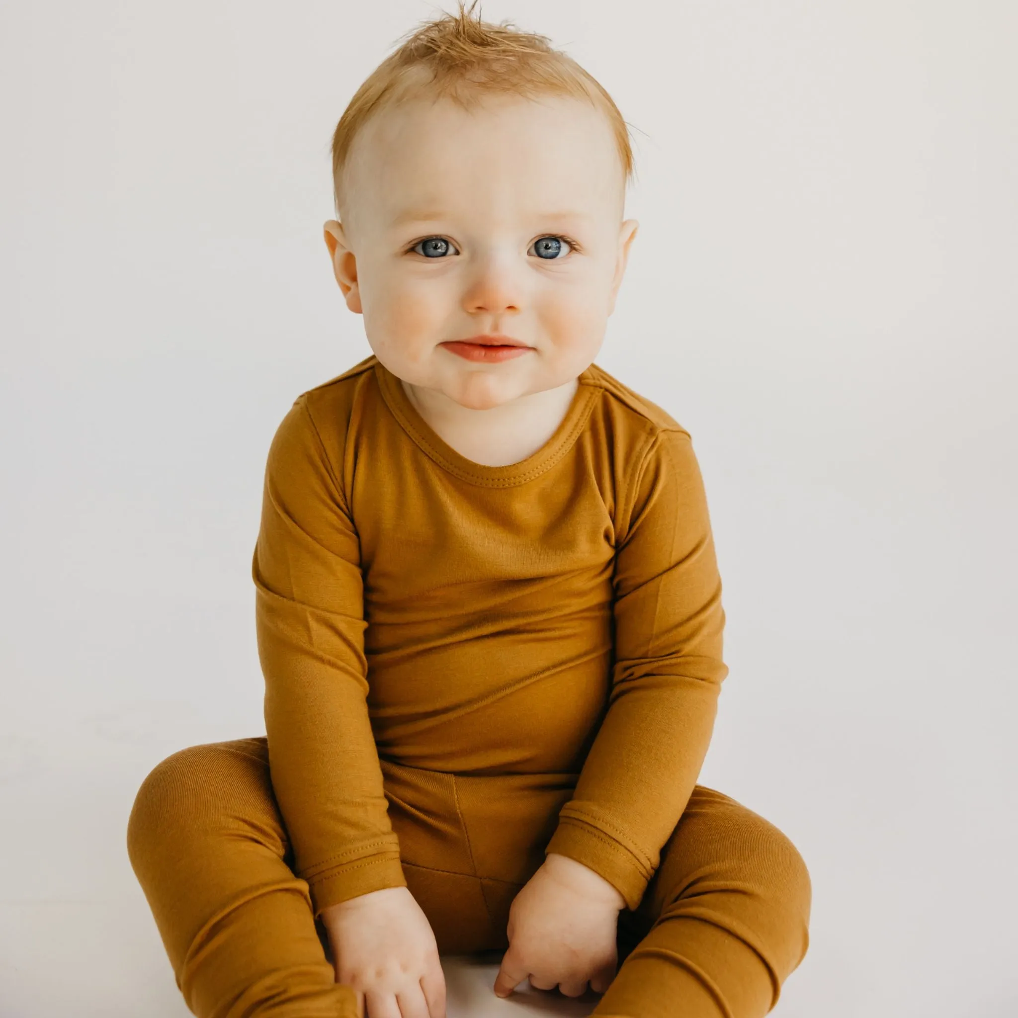 2pc Long Sleeve Pajama Set - Camel
