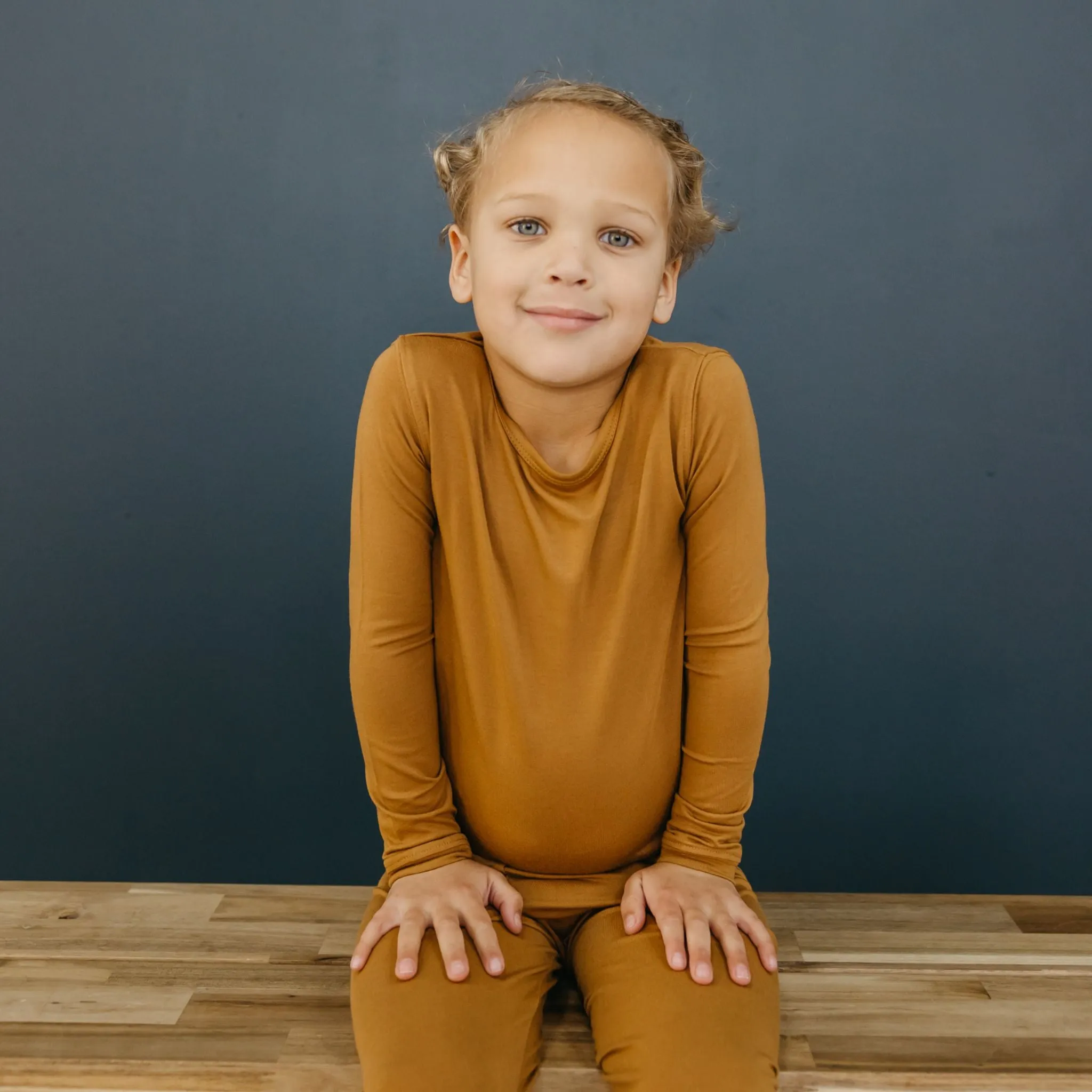 2pc Long Sleeve Pajama Set - Camel