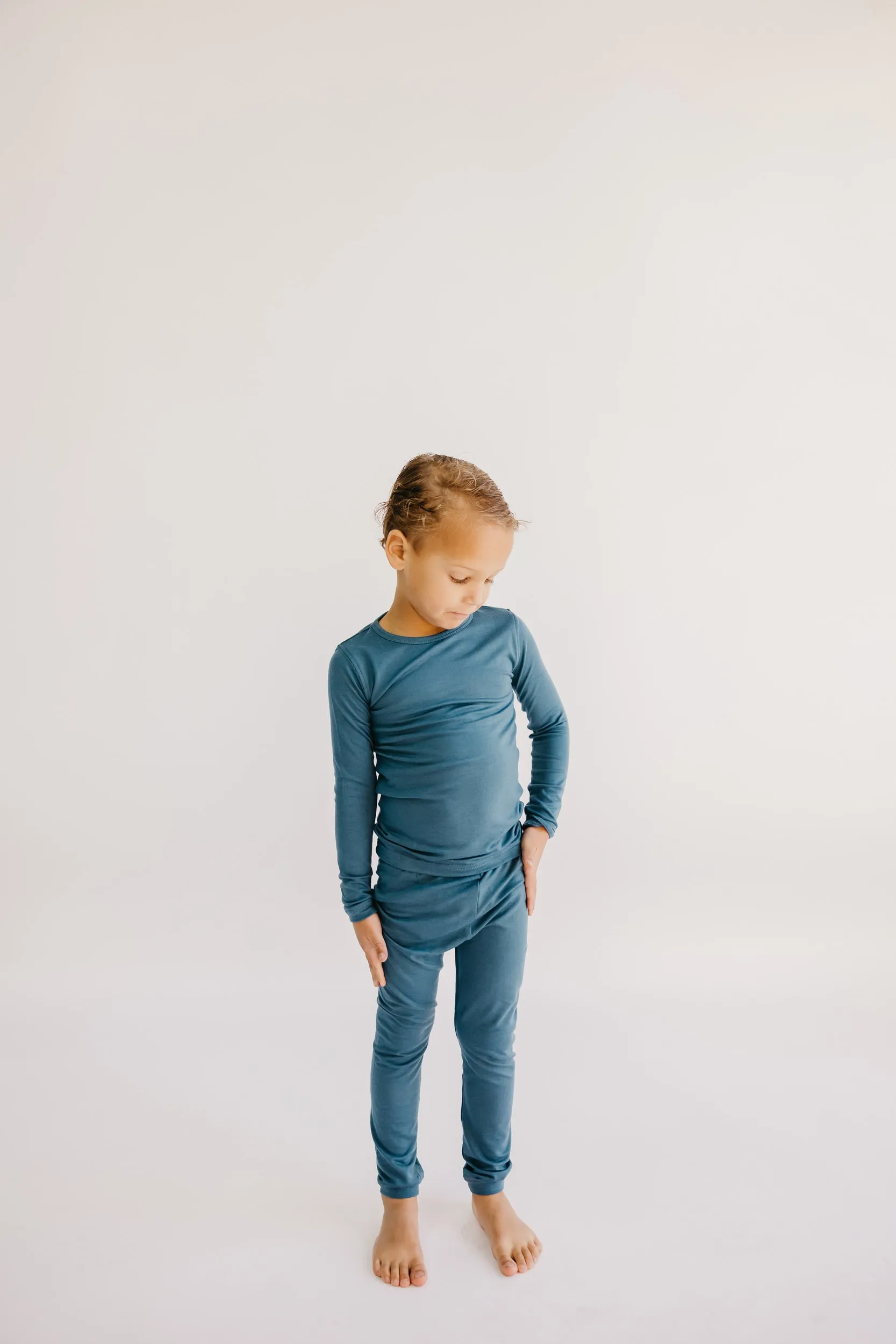 2pc Long Sleeve Pajama Set - Steel