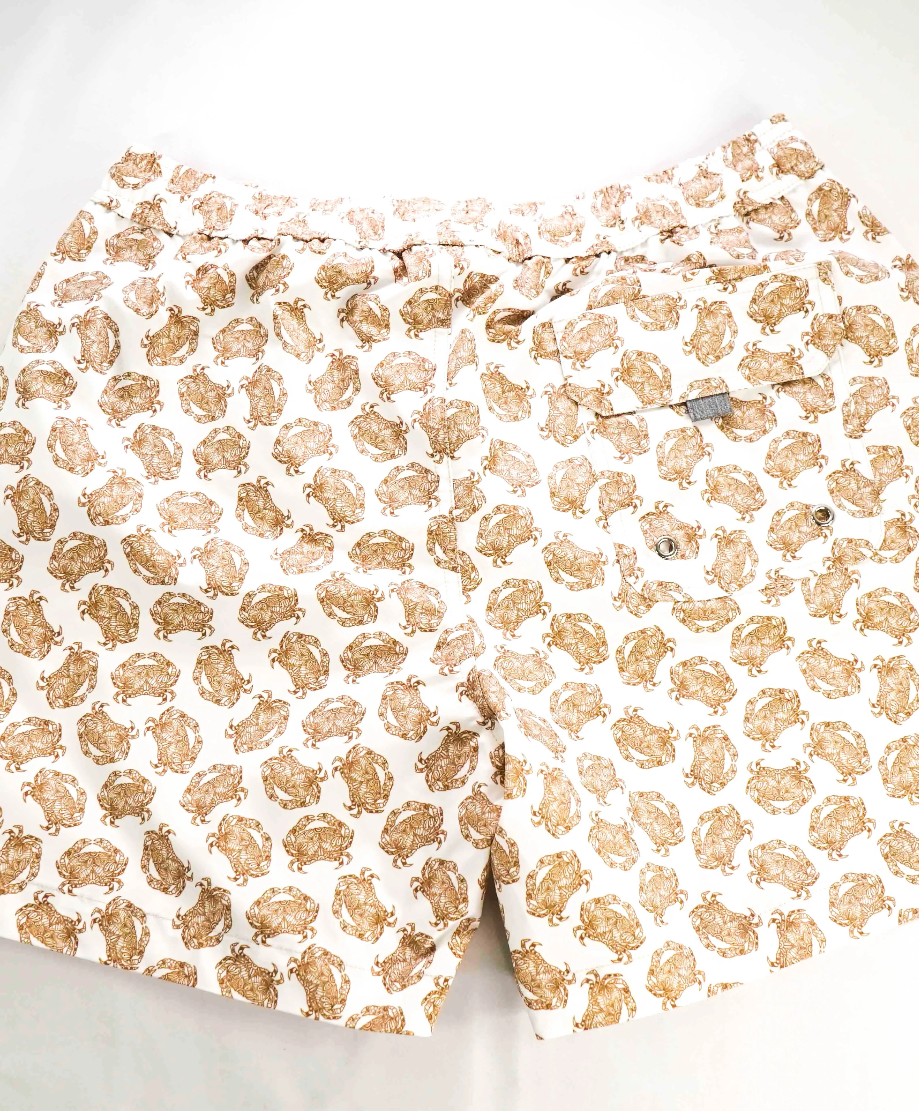 $345 ELEVENTY - Crab Pattern Draw String Swim Shorts  - M