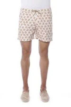 $345 ELEVENTY - Crab Pattern Draw String Swim Shorts  - M
