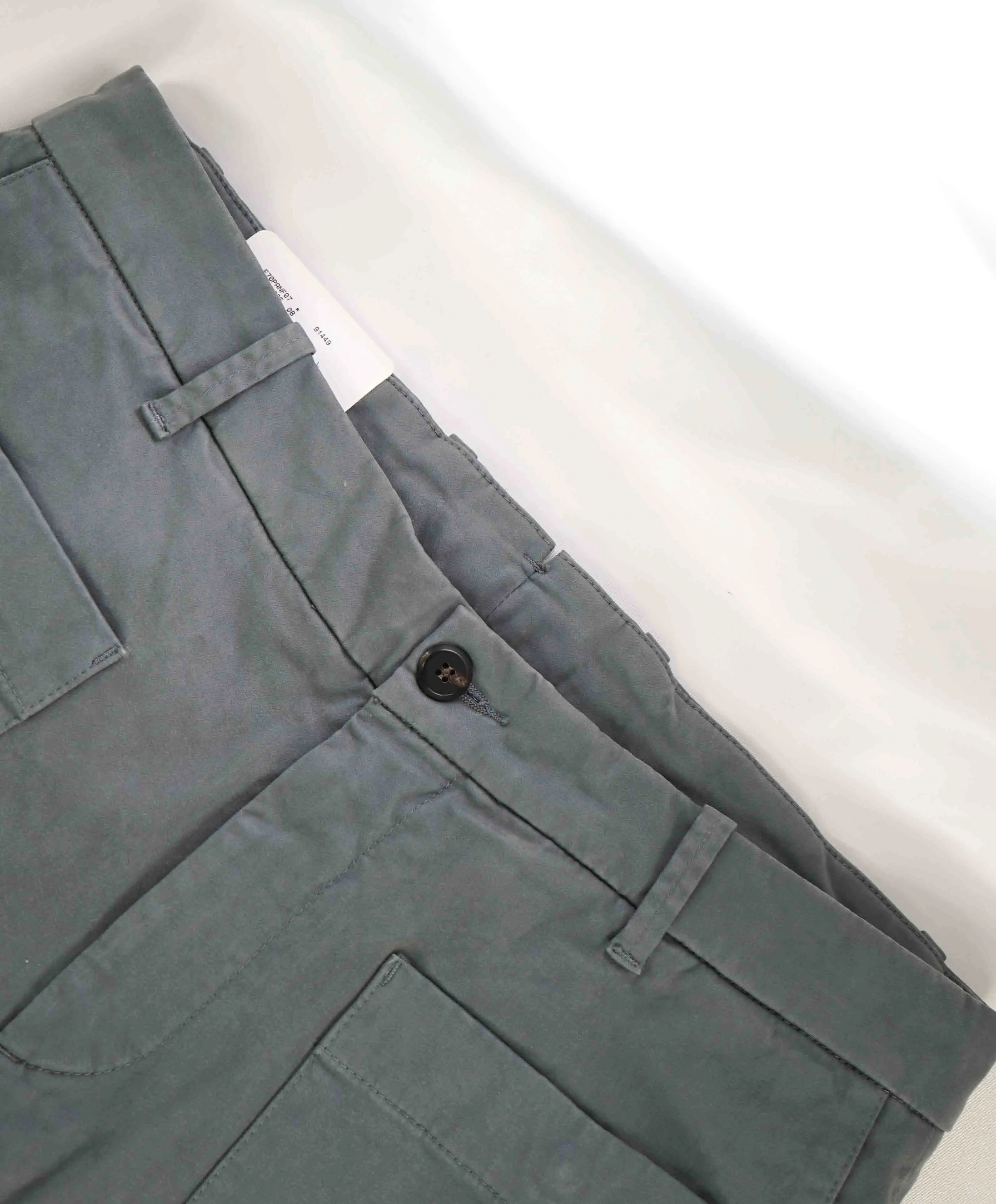 $695 ELEVENTY - Cotton PERFORMANCE Cuffed Gray Patch Pocket Pants- 33W