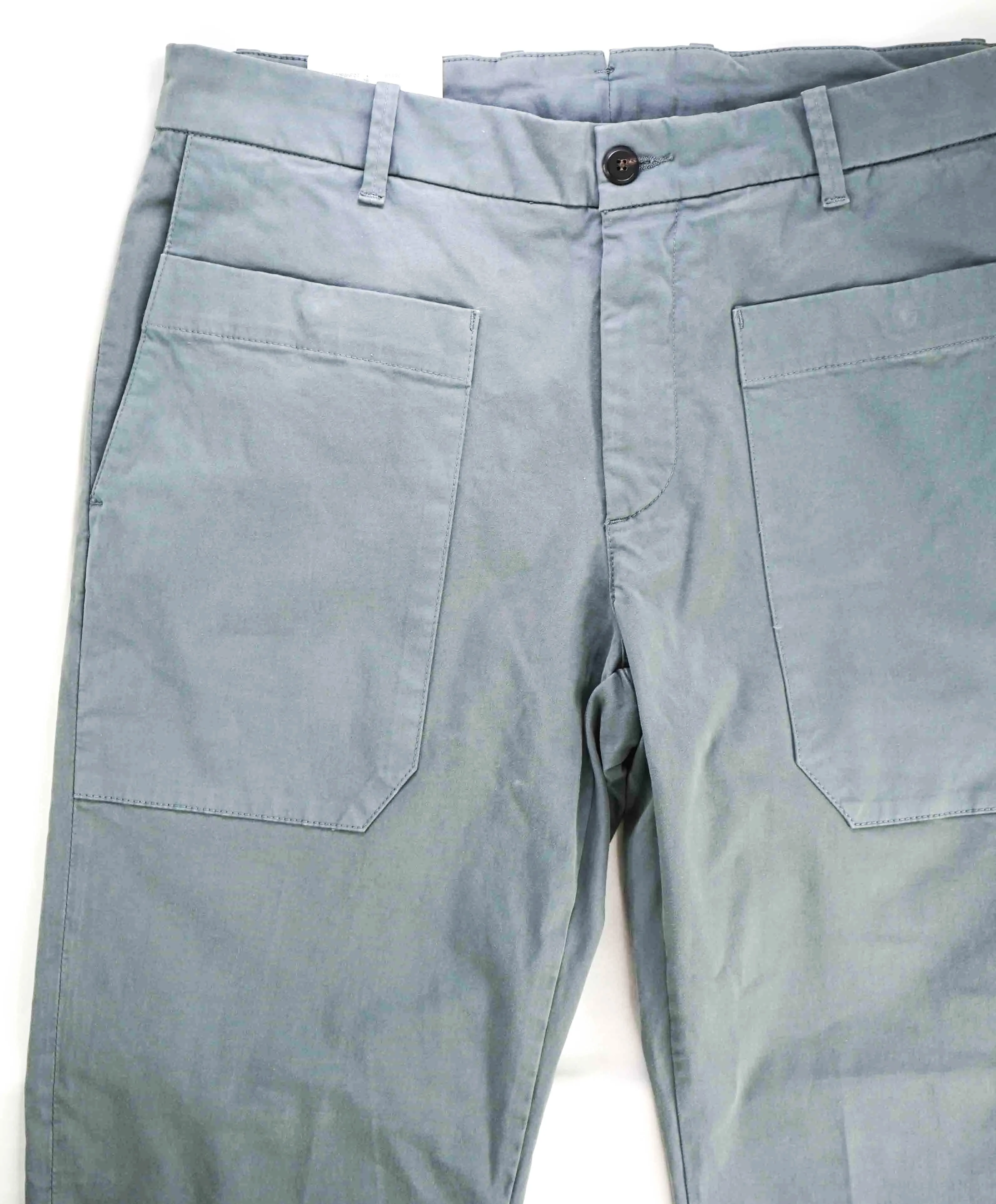 $695 ELEVENTY - Cotton PERFORMANCE Cuffed Gray Patch Pocket Pants- 33W
