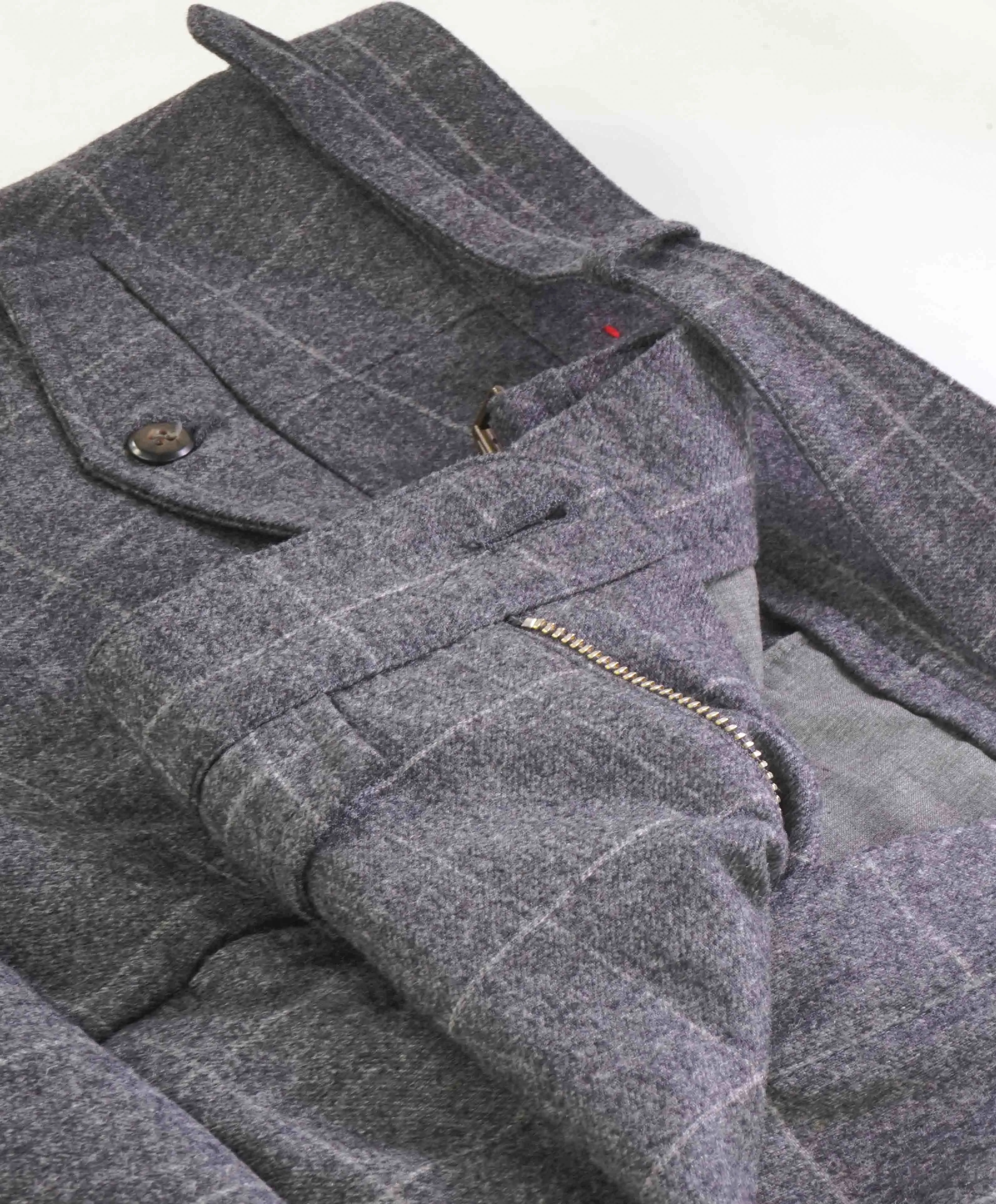 $695 ELEVENTY - *SIDE TAB* CASHMERE/WOOL Belted Neapolitan Dress Pant- 33W