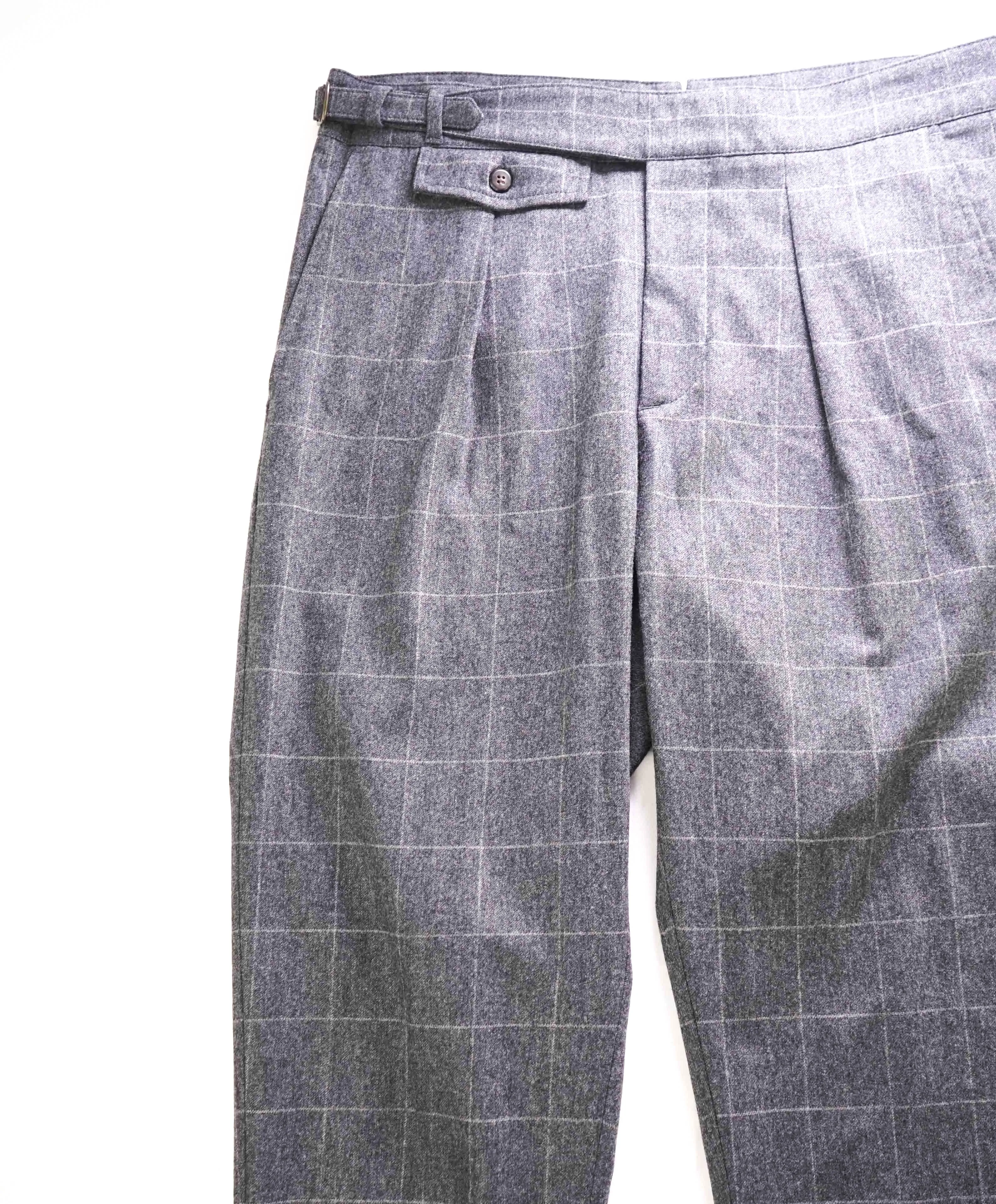 $695 ELEVENTY - *SIDE TAB* CASHMERE/WOOL Belted Neapolitan Dress Pant- 33W