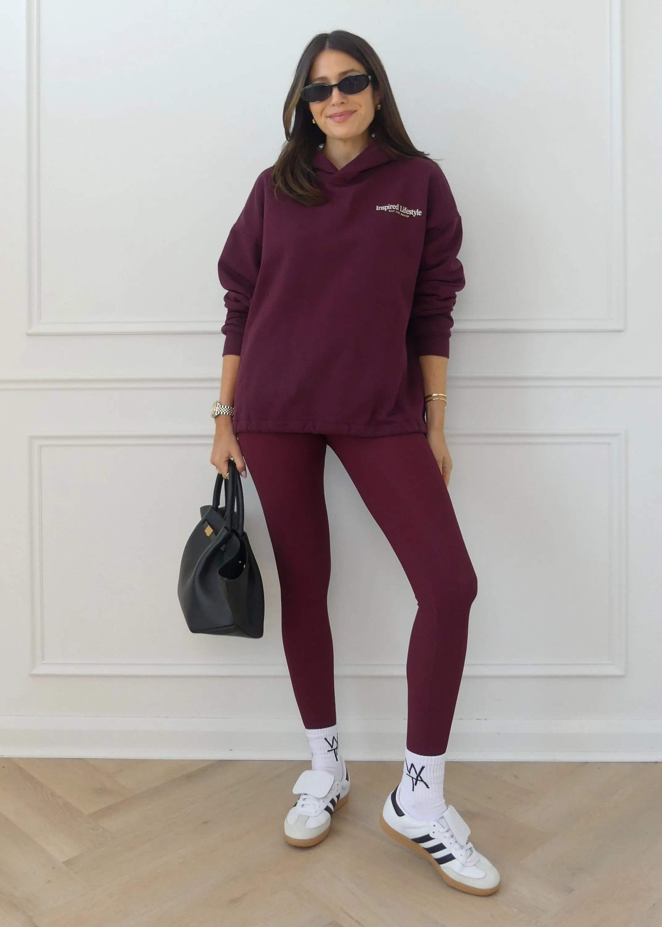 ADJUSTABLE HEM HOODIE - BORDEAUX