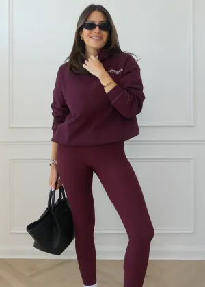 ADJUSTABLE HEM HOODIE - BORDEAUX