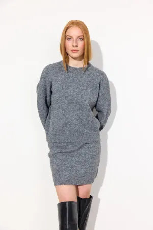 Adriana Knit Blouse - Grey Melange