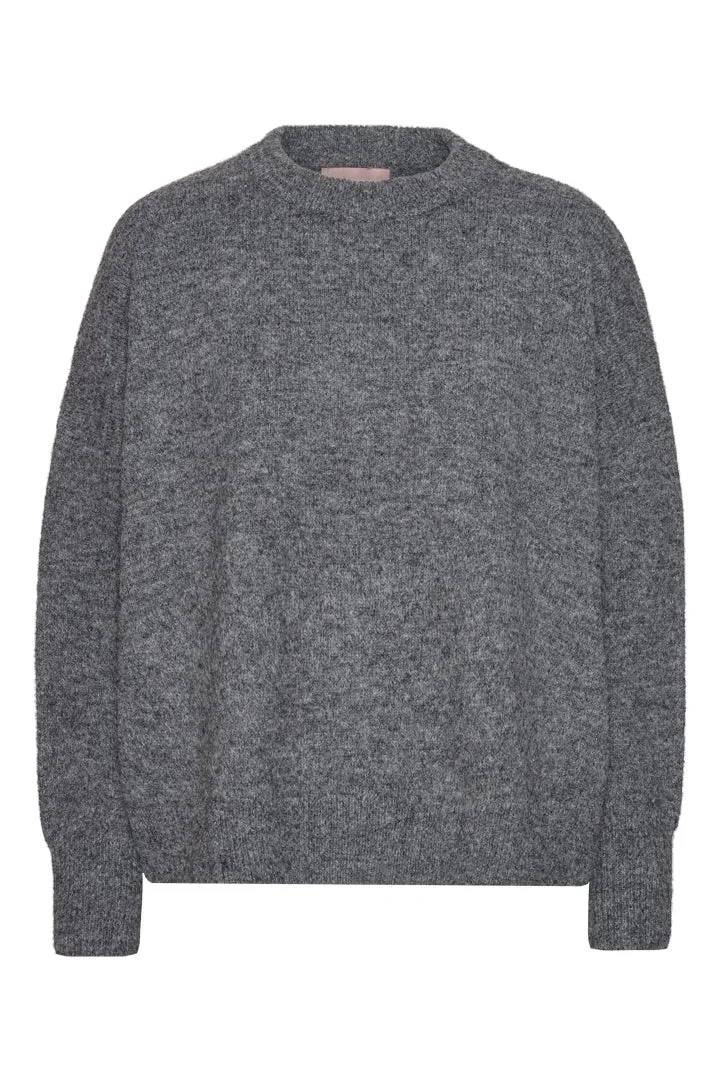 Adriana Knit Blouse - Grey Melange