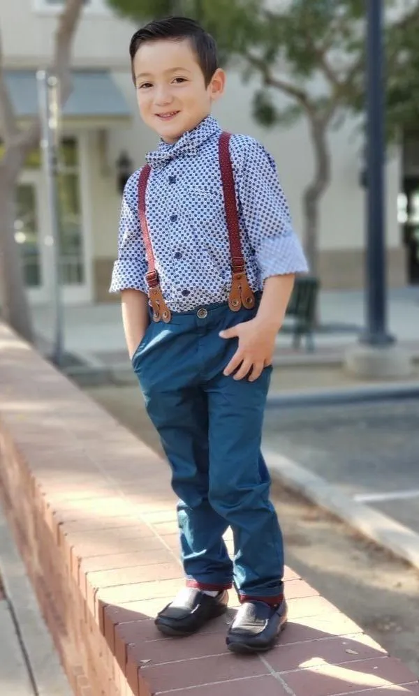 Albert : Teal trousers & braces