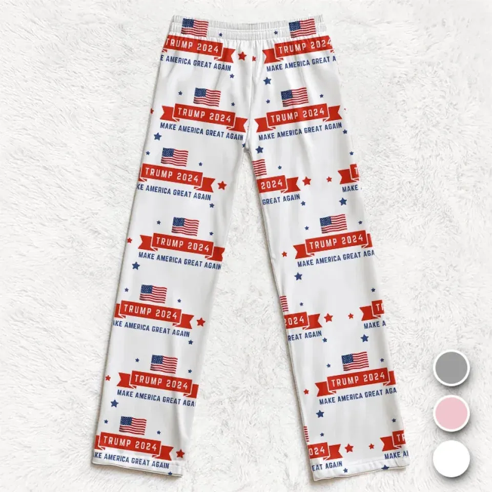 All My Love Is For America - US Elections Pajama Pants - Gift For Conservative Supporters