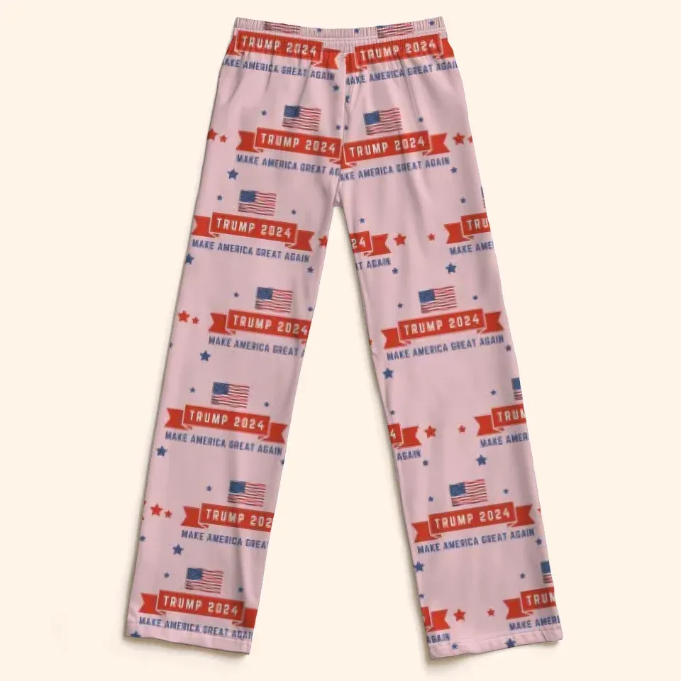 All My Love Is For America - US Elections Pajama Pants - Gift For Conservative Supporters