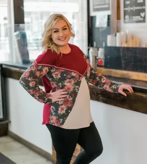 ALWAYS HAVE AN ANGLE BURGUNDY FLORAL TOP in store