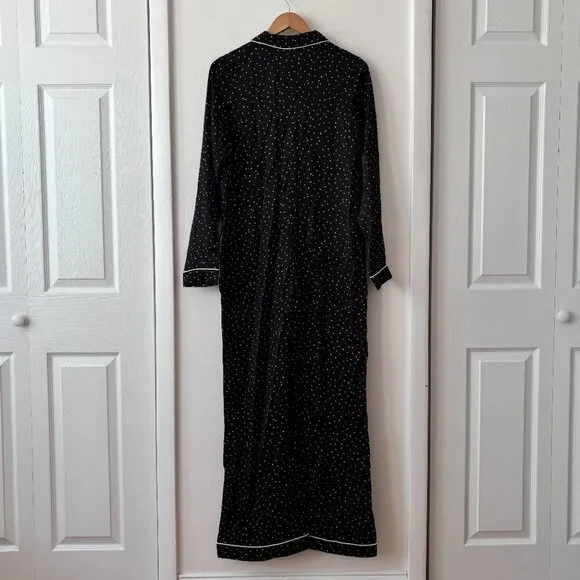 &amp; Other Stories Satin One Piece Pajamas in Black Heart Print