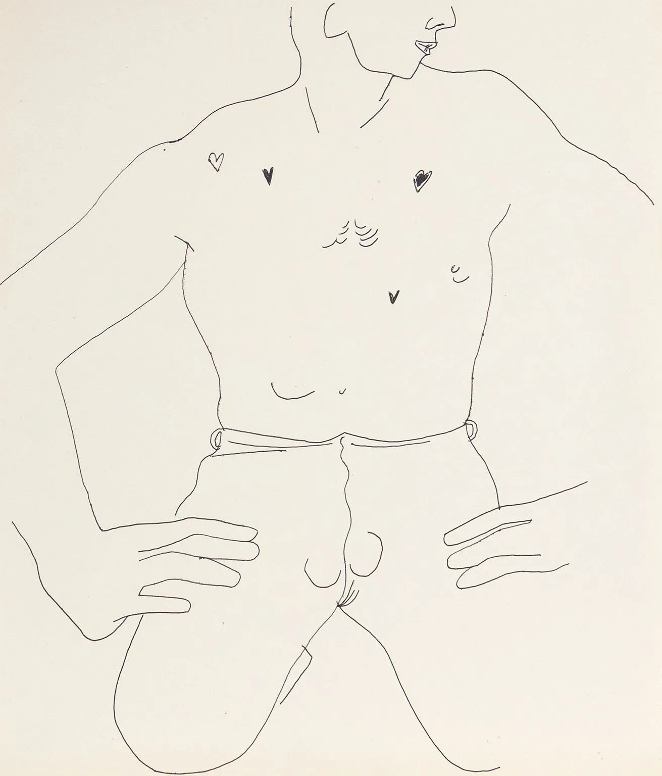 ANDY WARHOL "TOUGH TORSO" DRAWING, 1955