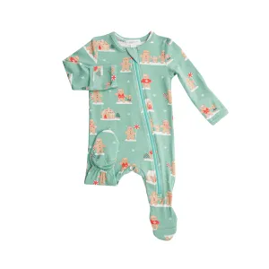 Angel Dear Green Gingerbread Footie with Zipper
