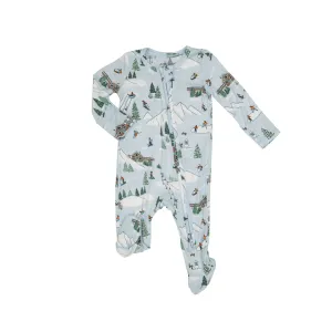 Angel Dear Winter Fun Skiing Zipper Footie