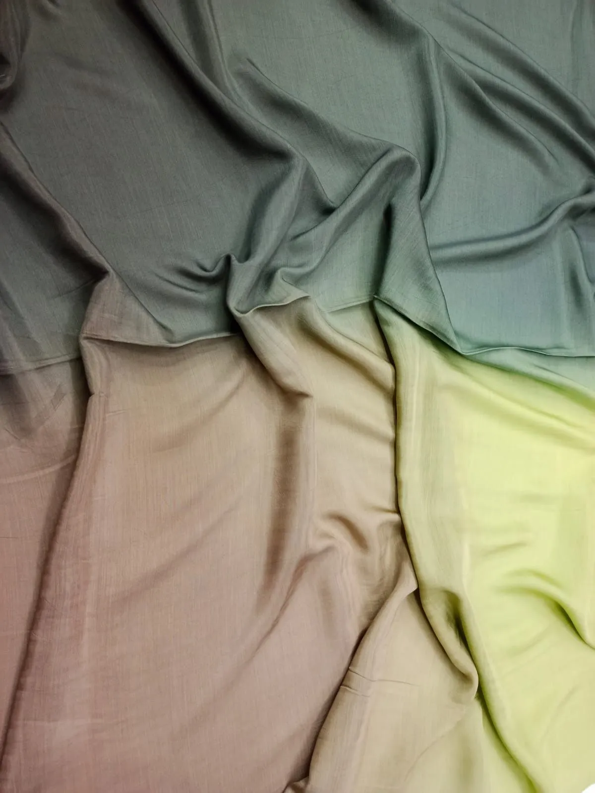 Artisanal Hand Dyed Soft Modal Muslin Mul Silk Ombre Shaded Fabric