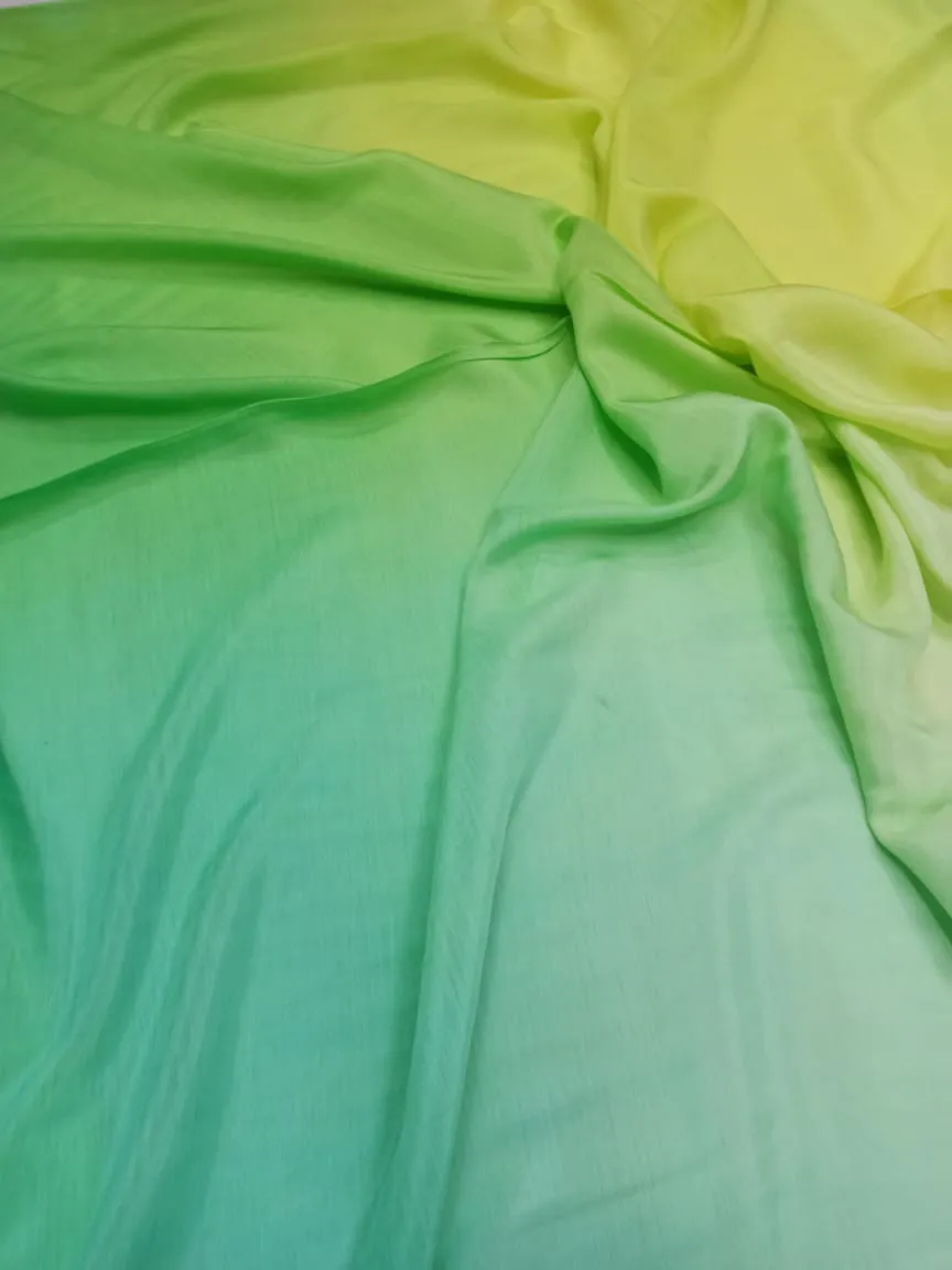 Artisanal Hand Dyed Soft Modal Muslin Mul Silk Ombre Shaded Fabric