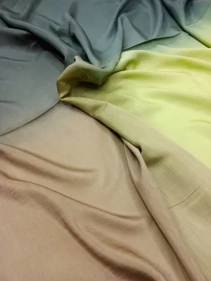 Artisanal Hand Dyed Soft Modal Muslin Mul Silk Ombre Shaded Fabric