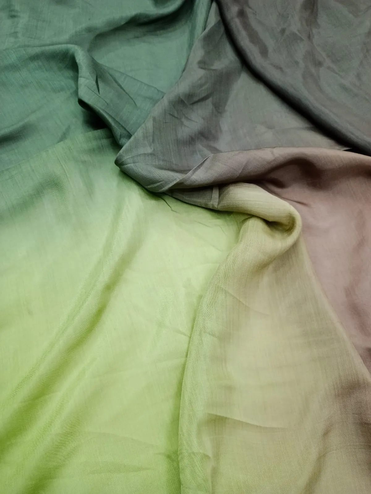 Artisanal Hand Dyed Soft Modal Muslin Mul Silk Ombre Shaded Fabric