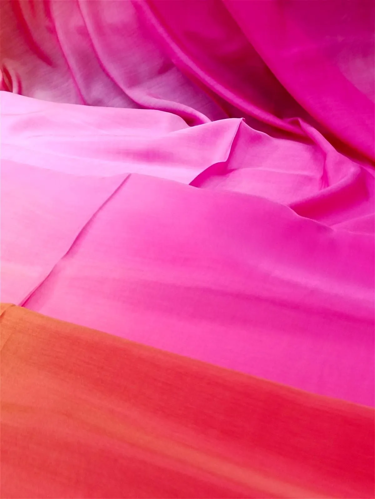 Artisanal Hand Dyed Soft Modal Muslin Mul Silk Ombre Shaded Fabric