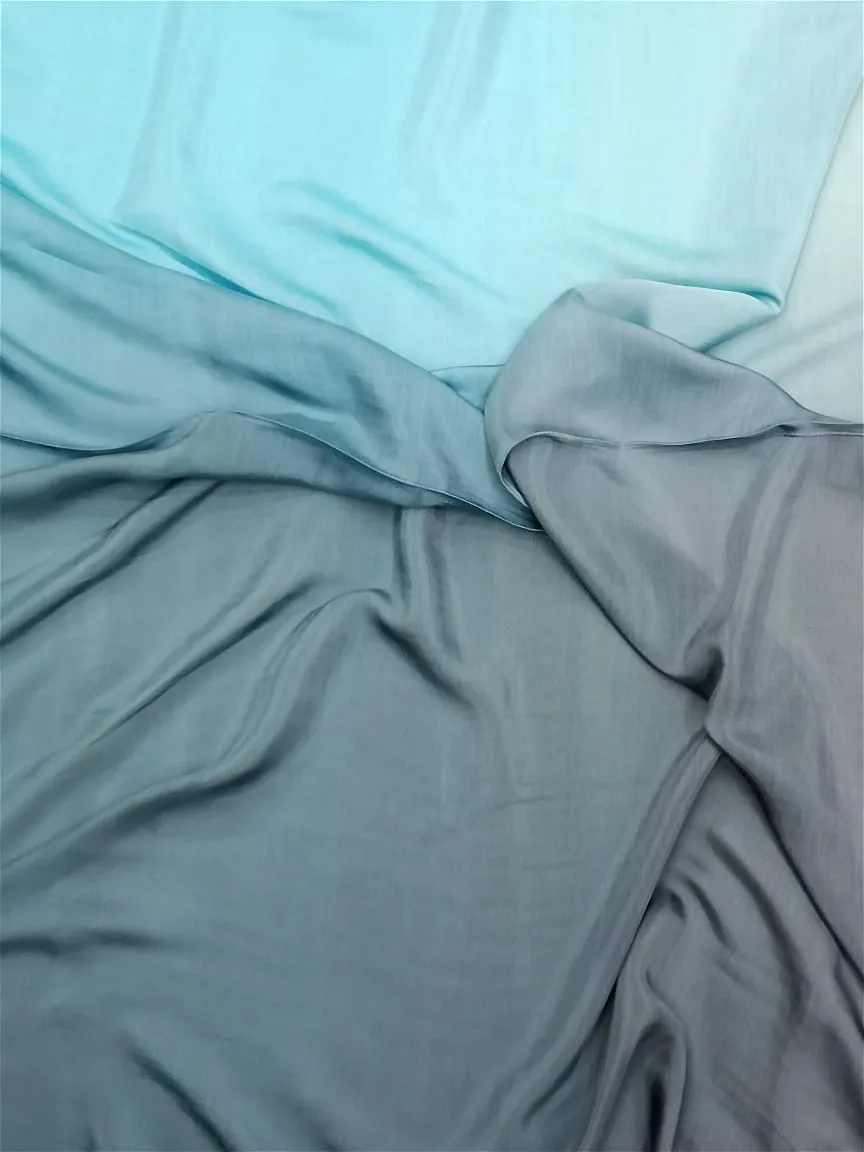 Artisanal Hand Dyed Soft Modal Muslin Mul Silk Ombre Shaded Fabric