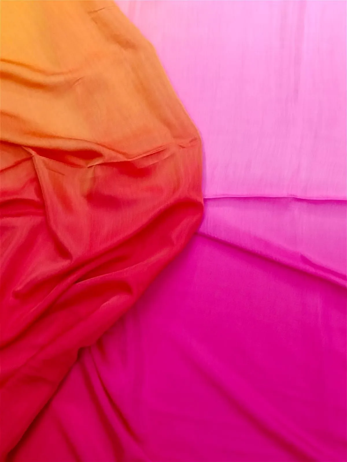 Artisanal Hand Dyed Soft Modal Muslin Mul Silk Ombre Shaded Fabric