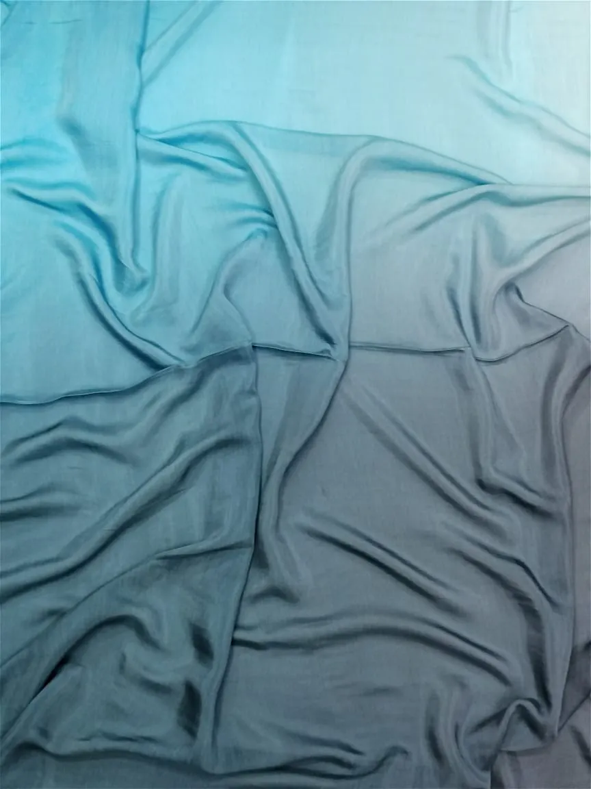 Artisanal Hand Dyed Soft Modal Muslin Mul Silk Ombre Shaded Fabric