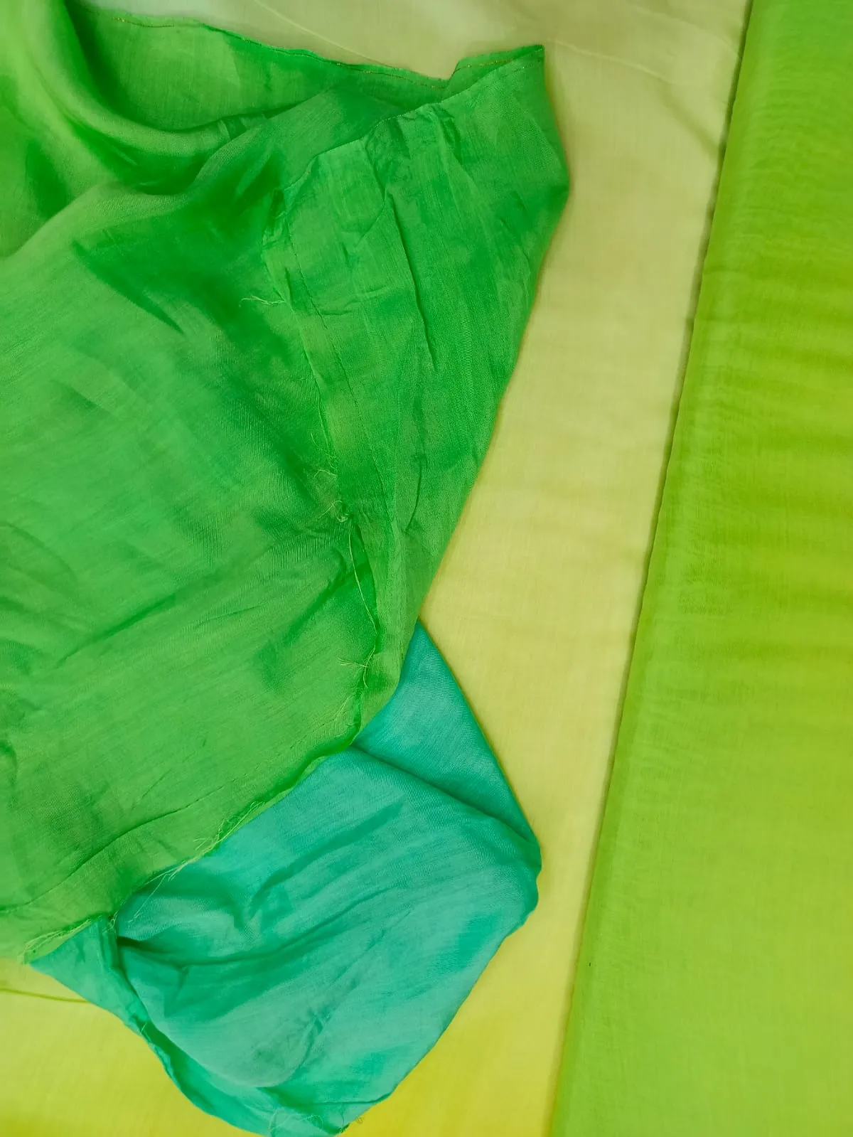 Artisanal Hand Dyed Soft Modal Muslin Mul Silk Ombre Shaded Fabric
