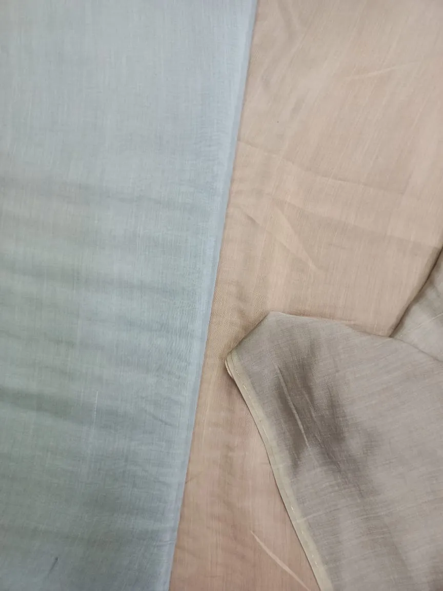 Artisanal Hand Dyed Soft Modal Muslin Mul Silk Ombre Shaded Fabric