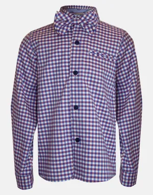 Austin: Gingham check shirt with bowtie