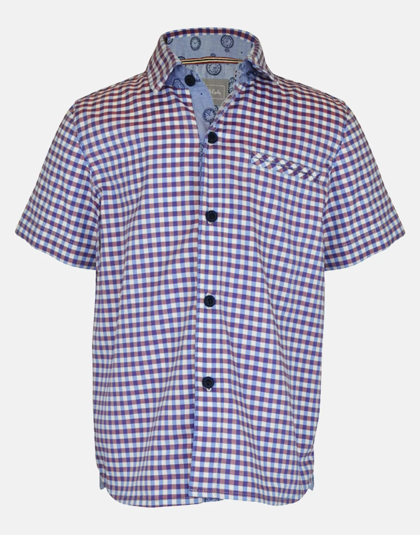 Austin: Gingham check short sleeve shirt