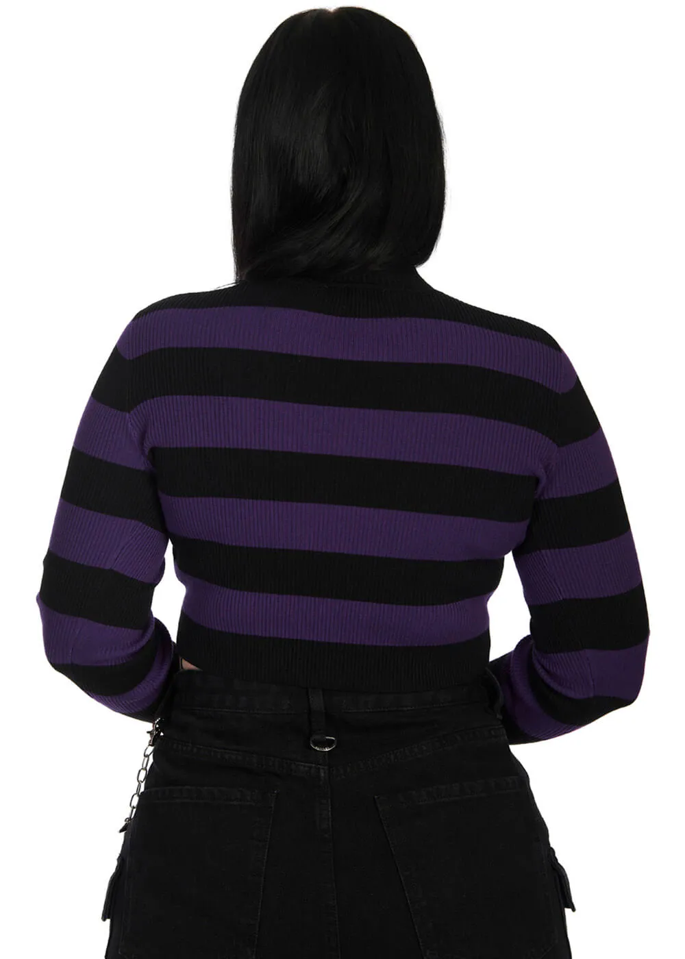 Banned Alternative Crash Into Me Peekaboo Longsleeve Violet Black