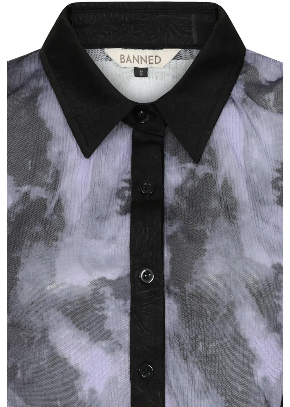 Banned Selene Mesh Blouse Black Lilac