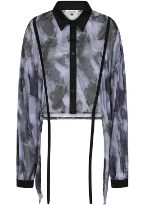 Banned Selene Mesh Blouse Black Lilac