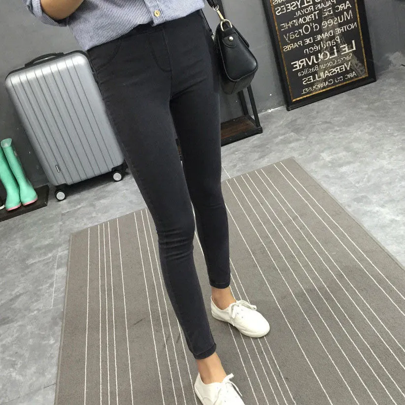 Basic Skinny Women Jeans Ankle Nine Pants Slim Elastic Denim Pants Leggings Female Cotton Jeggings Jeans Women