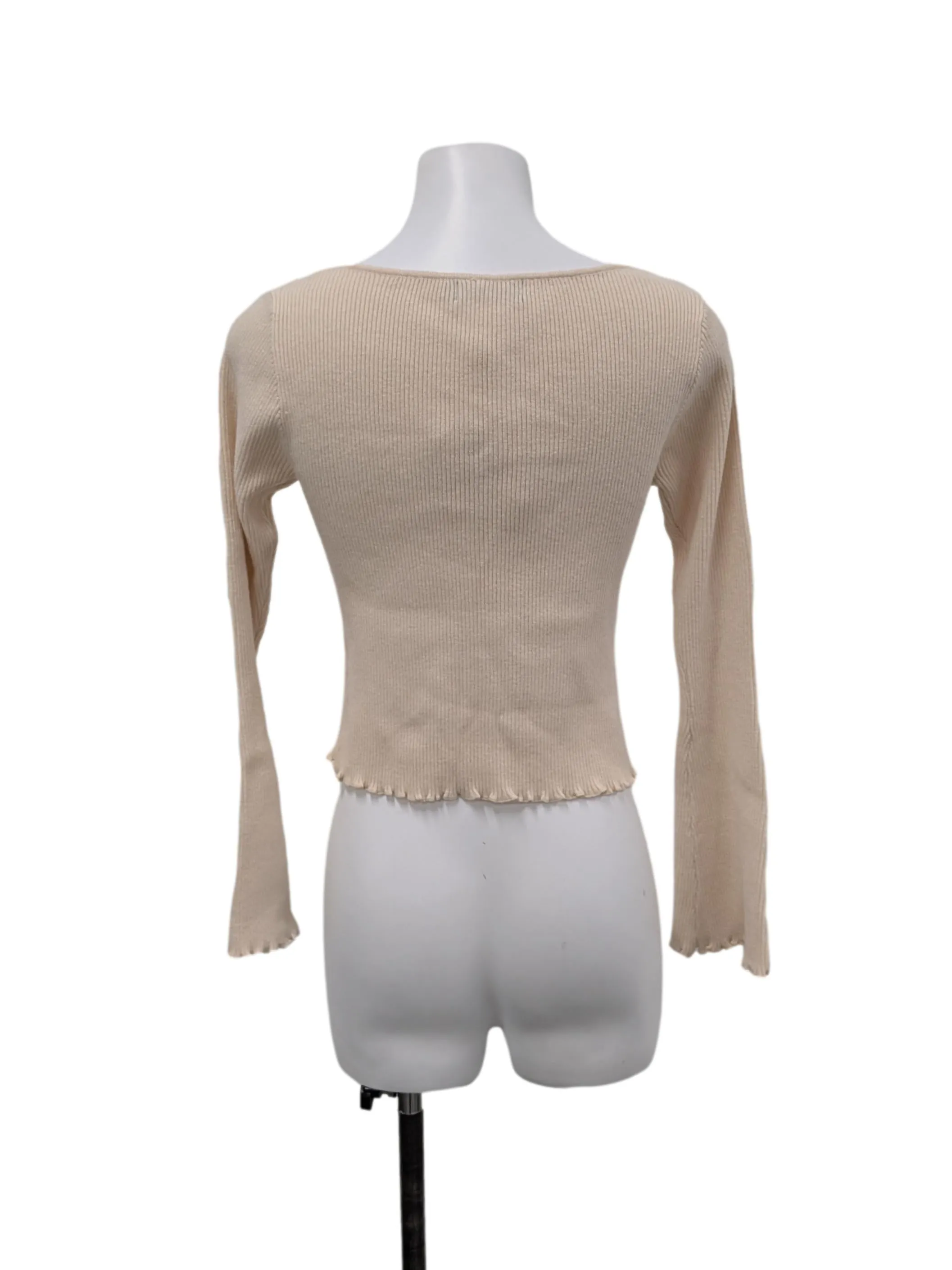 Beige V-Neck Top