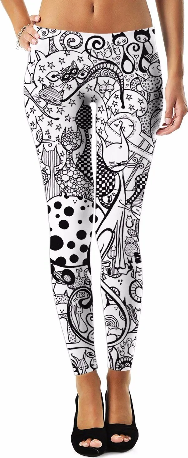 Black & White Cats Leggings