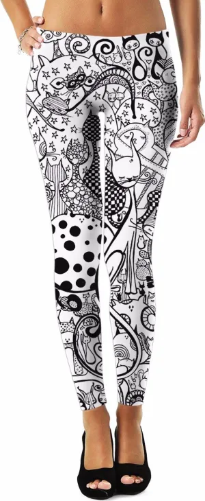 Black & White Cats Leggings