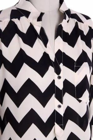 Black Chevron Blouse