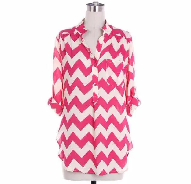 Black Chevron Blouse