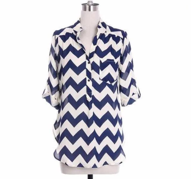 Black Chevron Blouse