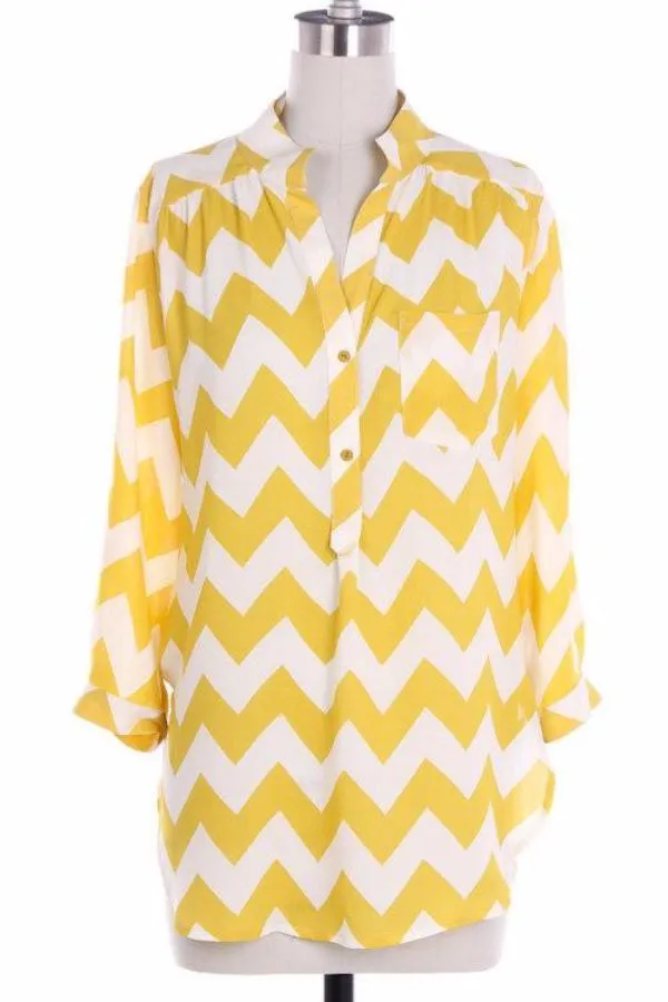 Black Chevron Blouse