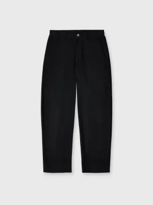 Black Moleskin Barrel Leg Chinos