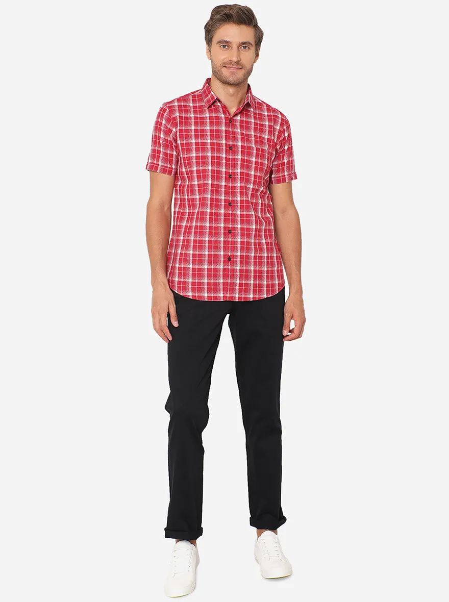 Black Solid Slim Fit Casual Trouser | Greenfibre